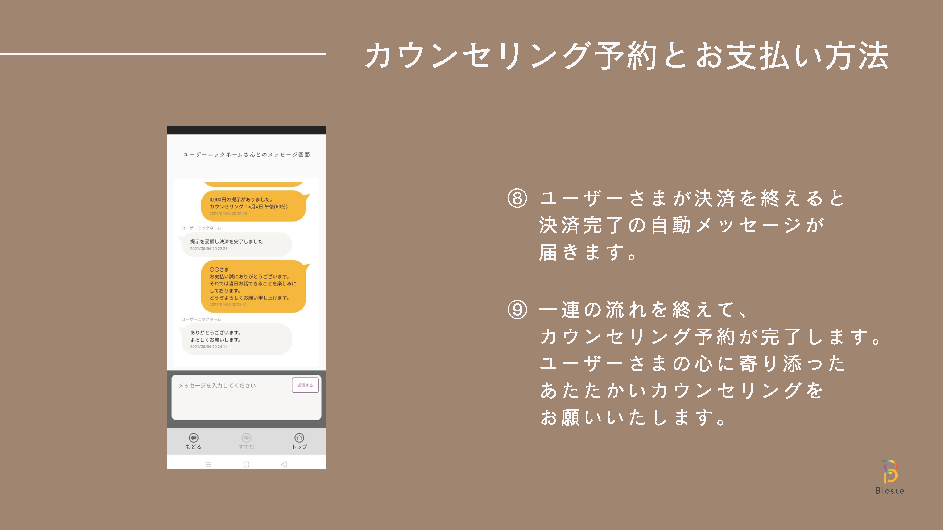 カウンセリング予約方法 8,9