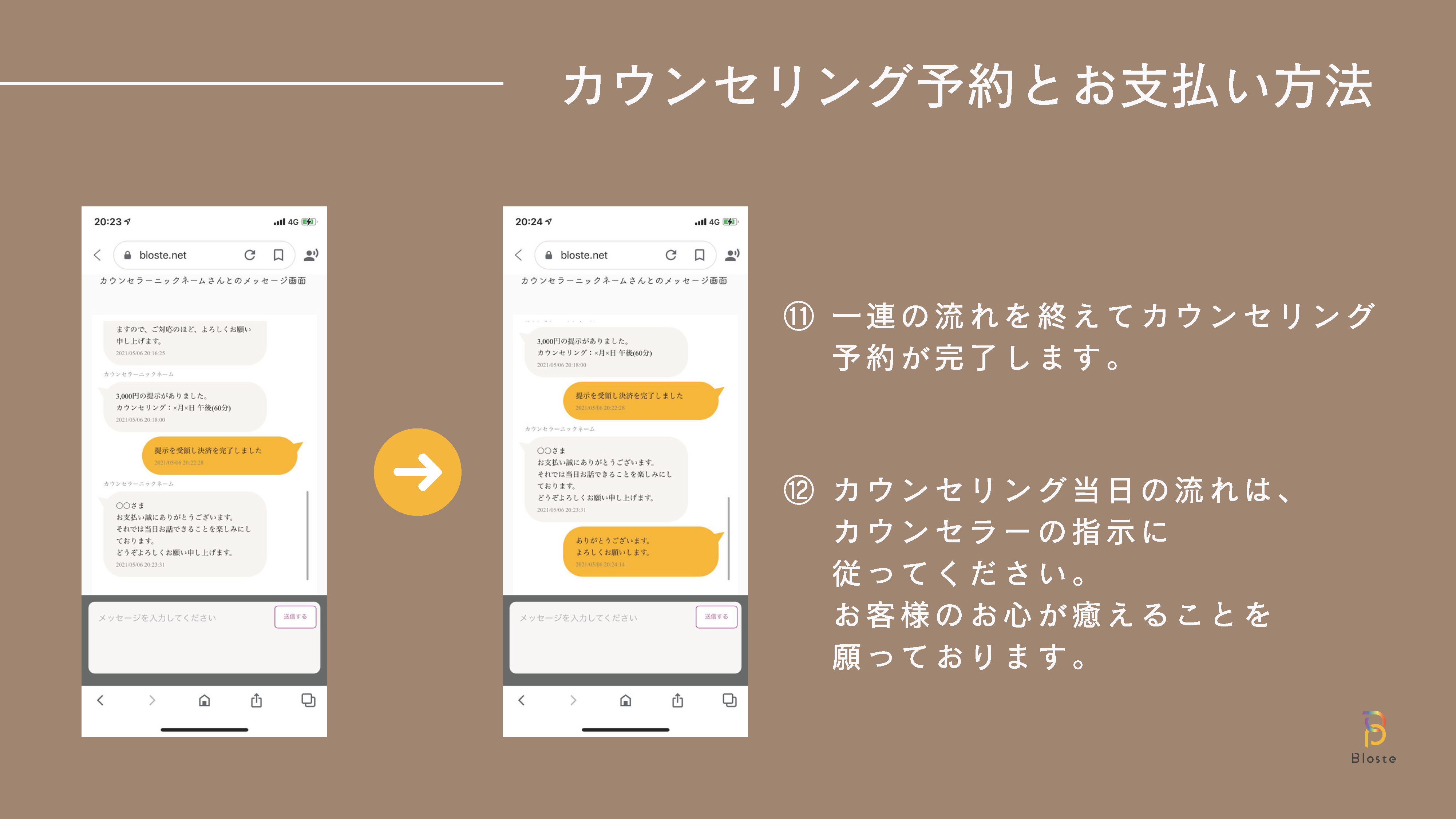 カウンセリング予約とお支払い方法　11,12